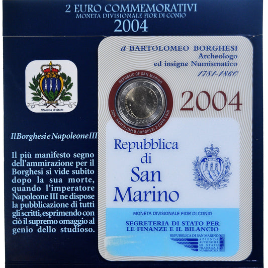 San Marino, 
  
  2 eura, 
  
  Bartolomeo Borghesi