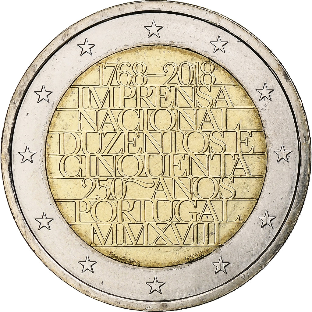 Portugalsko, 
  
  2 eura, 
  
  250 ans de la monnaie