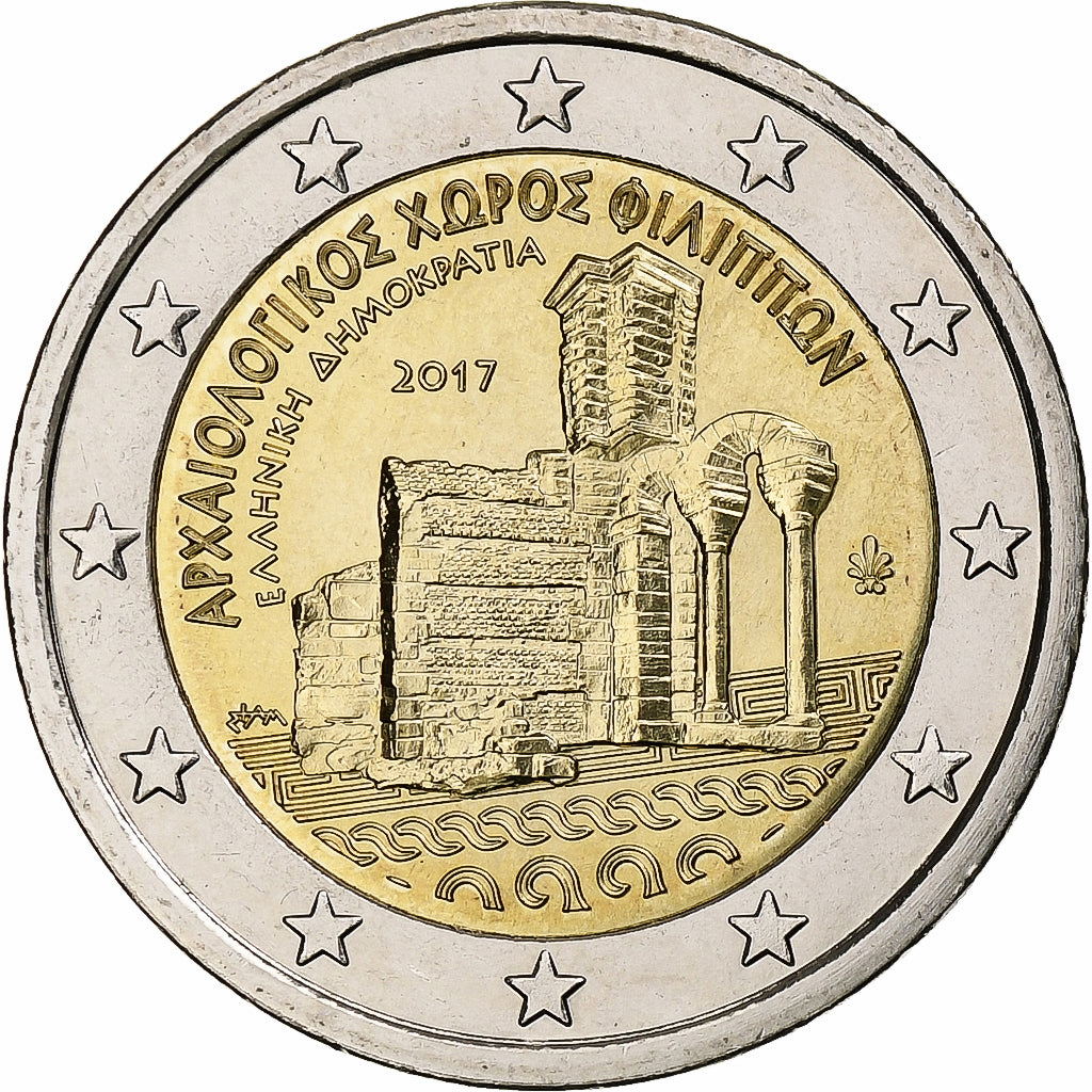 Řecko, 
  
  2 eura, 
  
  Archeologické naleziště Philippi