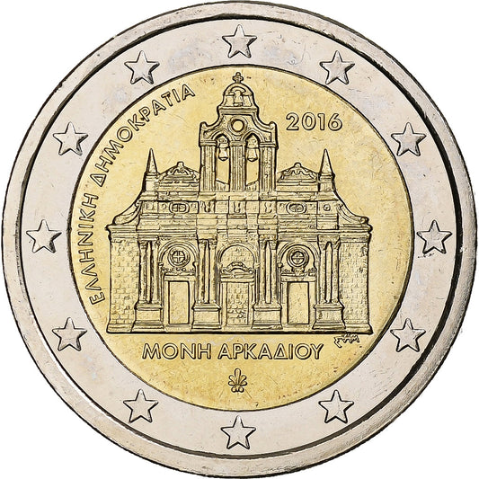 Řecko, 
  
  2 eura, 
  
  Holocaust du monastère d'Arkadi