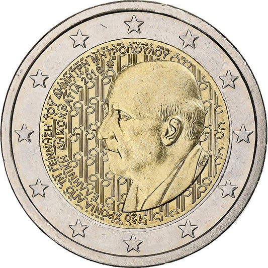 Řecko, 
  
  2 eura, 
  
  Dmitrij Mitropoulos