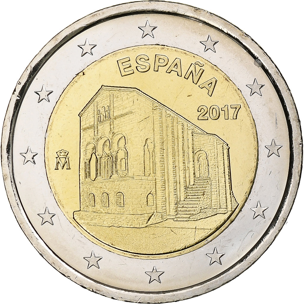 Španělsko, 
  
  2 eura, 
  
  Églises du royaume des Asturies