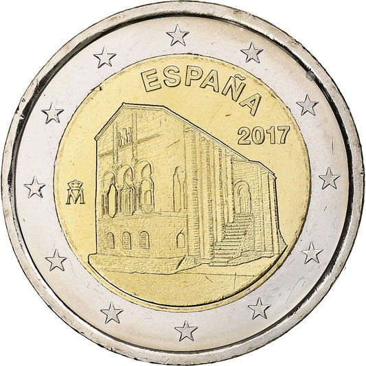 Španělsko, 
  
  2 eura, 
  
  Églises du royaume des Asturies