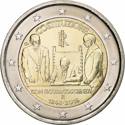Itálie, 
  
  2 eura, 
  
  2018
