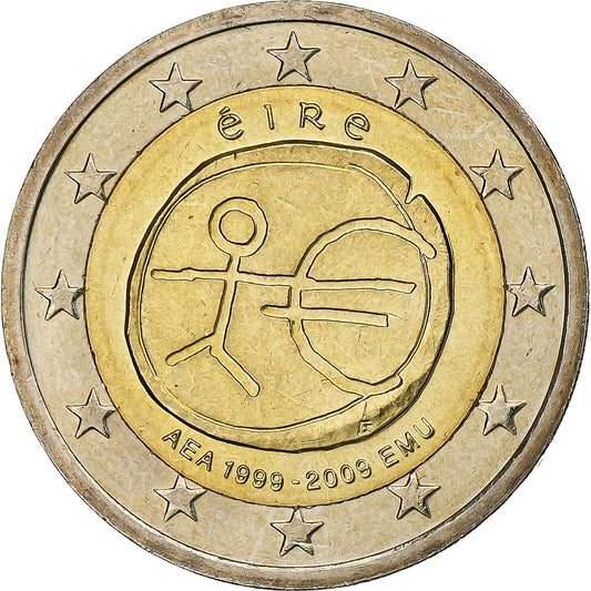IRSKO, 
  
  2 eura, 
  
  Evropská měnová unie