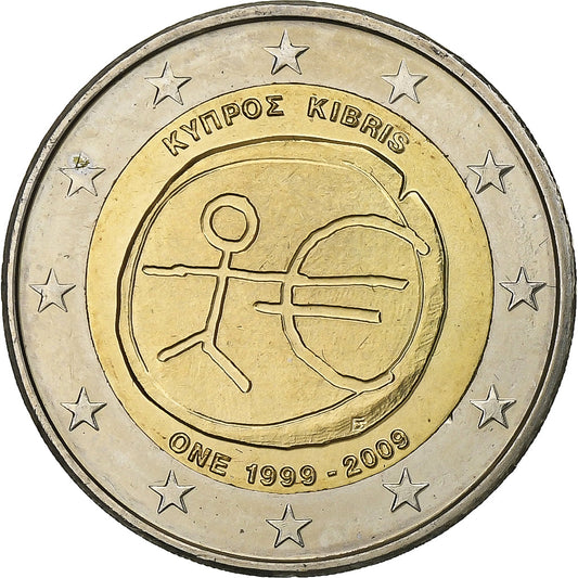 Kypr, 
  
  2 eura, 
  
  Union économique et monétaire