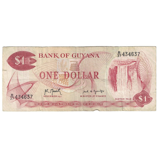 Bankovka, 
  
  Guyana, 
  
  1 dolar
