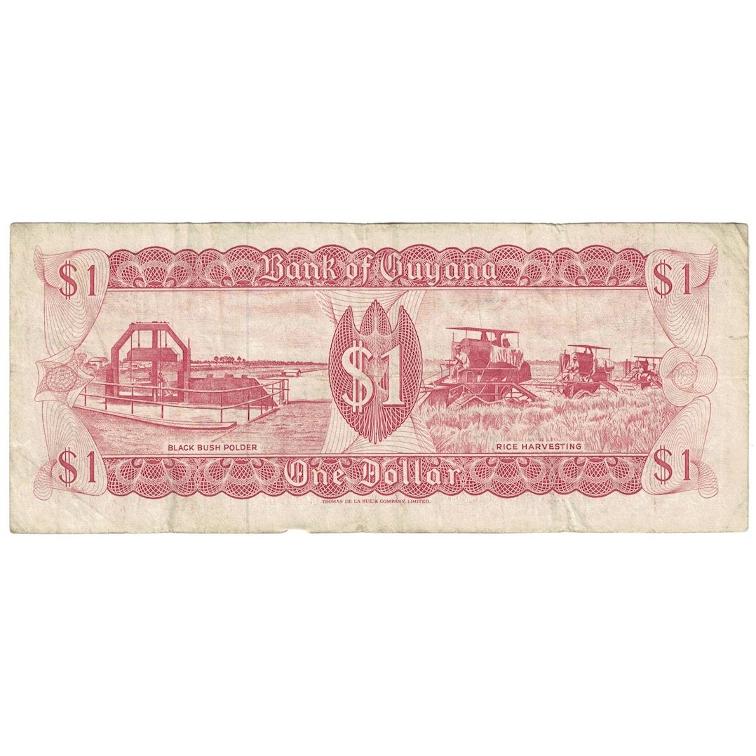 Bankovka, 
  
  Guyana, 
  
  1 dolar