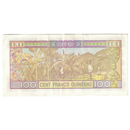 Bankovka, 
  
  Guinea, 
  
  100 franků