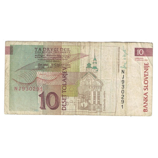 Bankovka, 
  
  Slovinsko, 
  
  10 Tolarjev