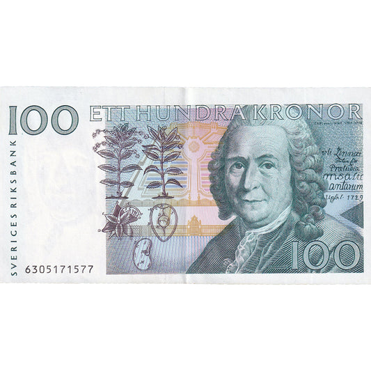 Bankovka, 
  
  Švédsko, 
  
  100 korun