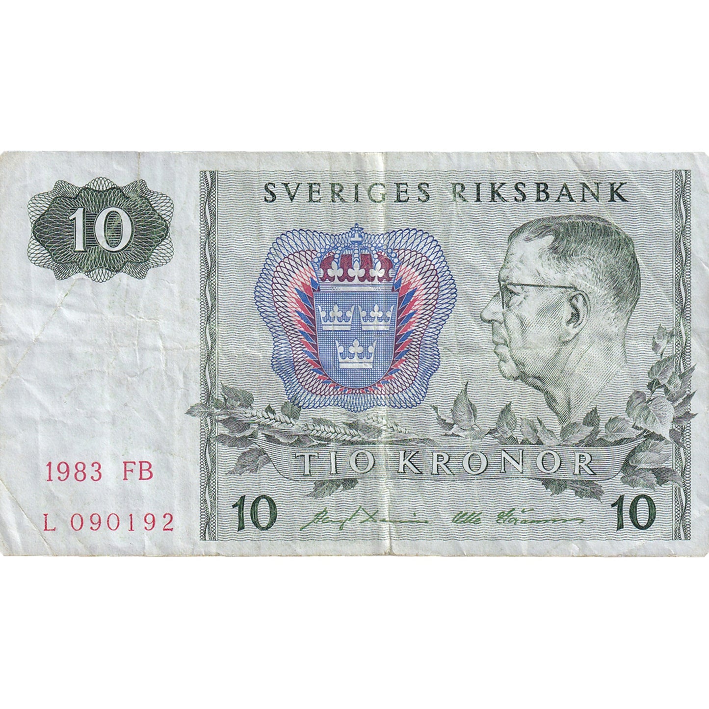 Bankovka, 
  
  Švédsko, 
  
  10 korun