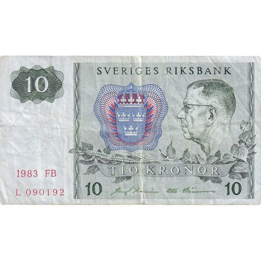 Bankovka, 
  
  Švédsko, 
  
  10 korun