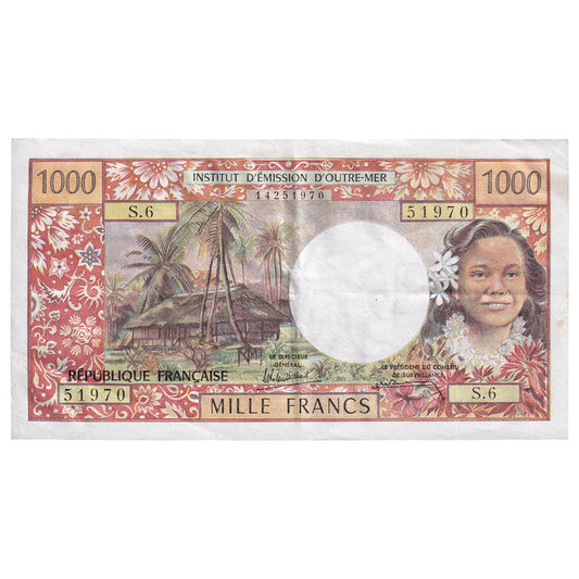 Bankovka, 
  
  Tahiti, 
  
  1000 franků