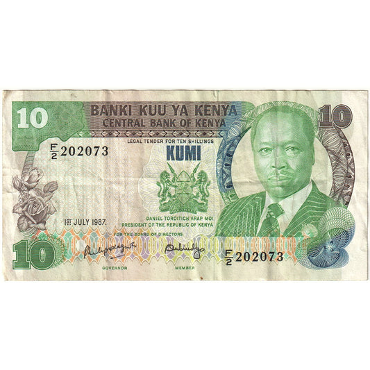 Keňa, 
  
  10 šilinků, 
  
  1987