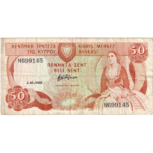 Kypr, 
  
  50 centů, 
  
  1987-04-01