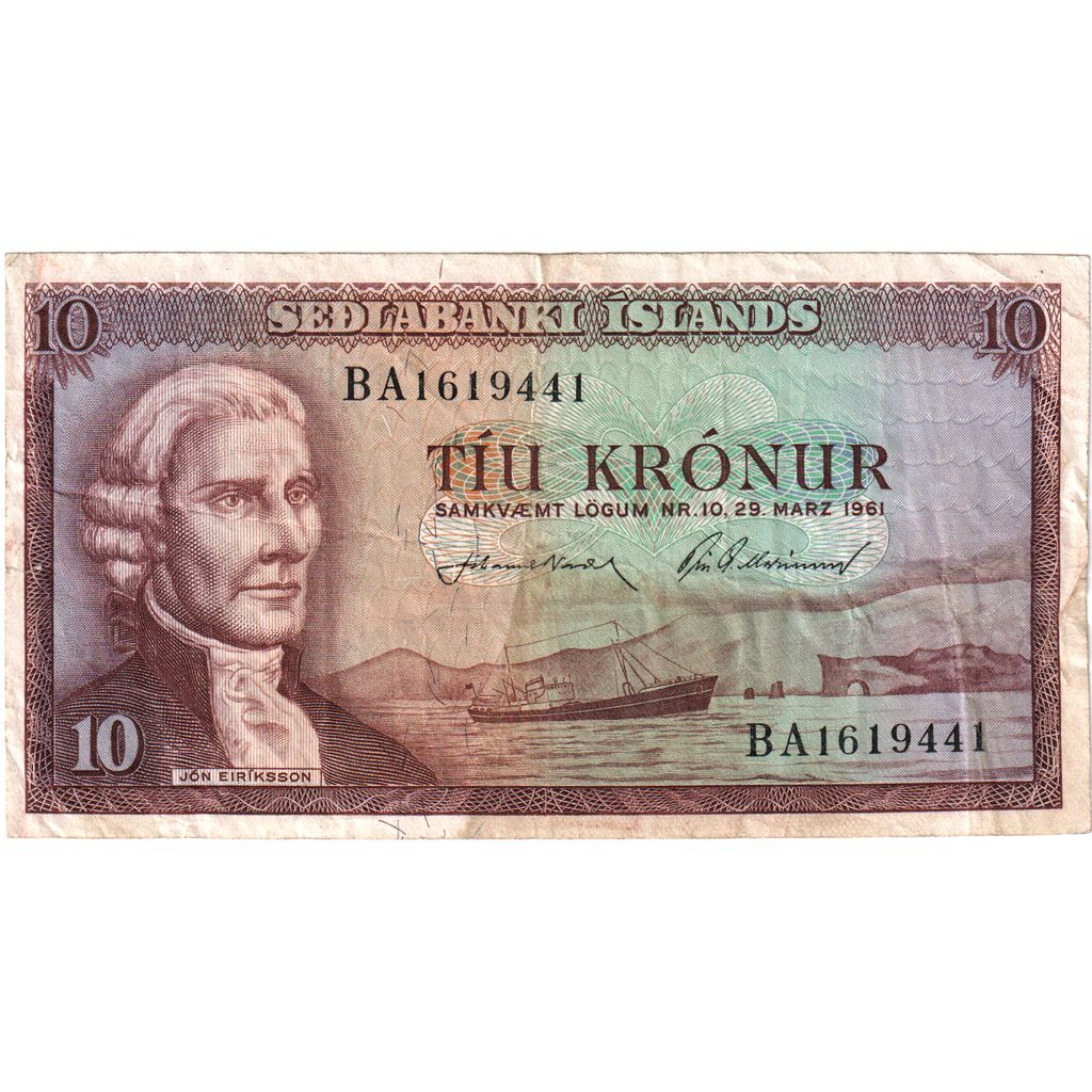 Island, 
  
  10 korun, 
  
  1961-03-29