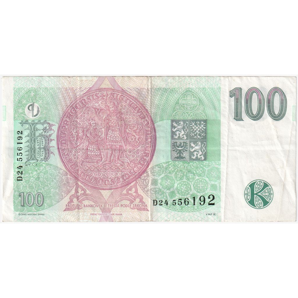 Česká republika, 
  
  100 korun, 
  
  AU(55–58)