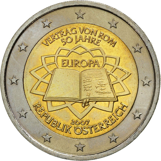 Rakousko, 
  
  2 eura, 
  
  Traité de Rome 50 ans