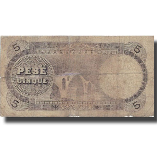 Bankovka, 
  
  Albánie, 
  
  5 Franka Ari