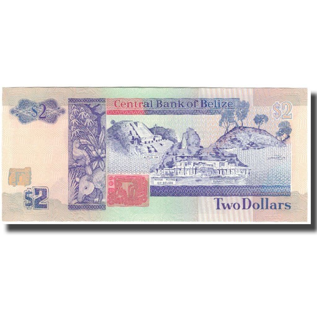 Bankovka, 
  
  Belize, 
  
  2 dolary
