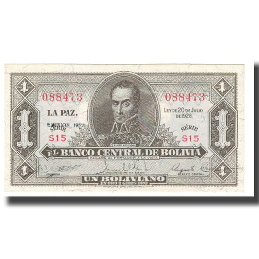 Bankovka, 
  
  Bolívie, 
  
  1 Boliviano