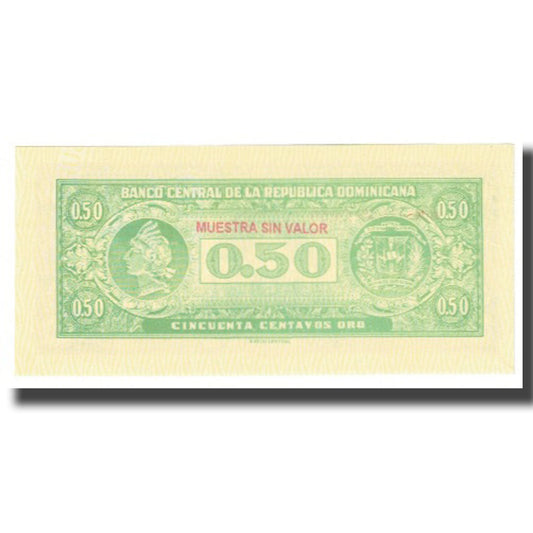 Bankovka, 
  
  Dominikánská republika, 
  
  50 Centavos Oro