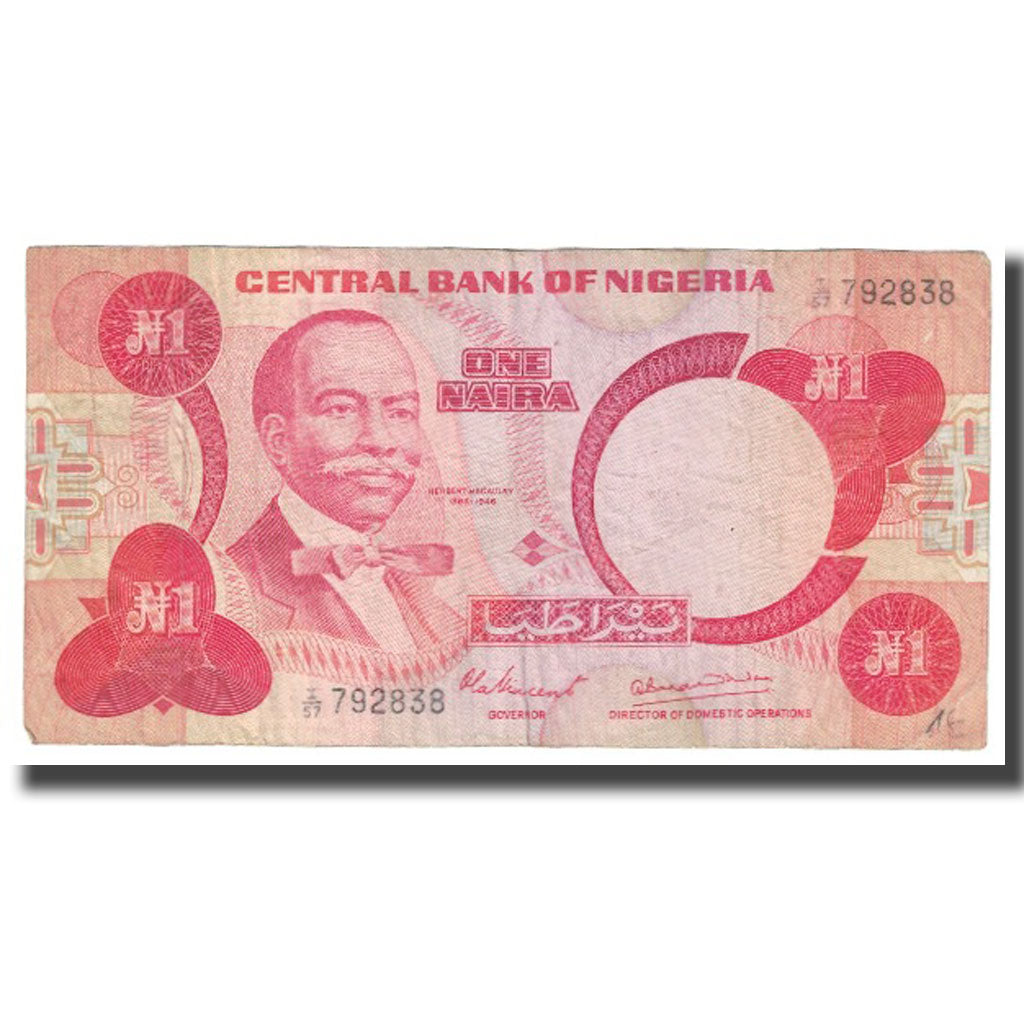 Bankovka, 
  
  Nigérie, 
  
  1 Naira