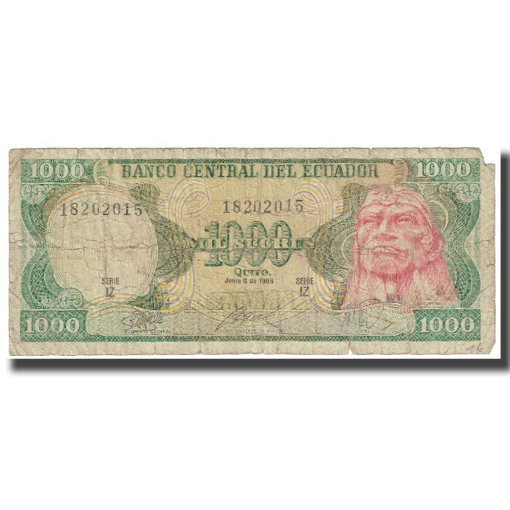 Bankovka, 
  
  Ekvádor, 
  
  1000 Sucres