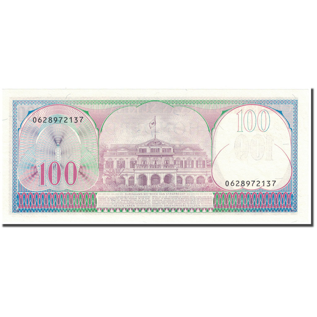 Bankovka, 
  
  Surinam, 
  
  100 zlatých