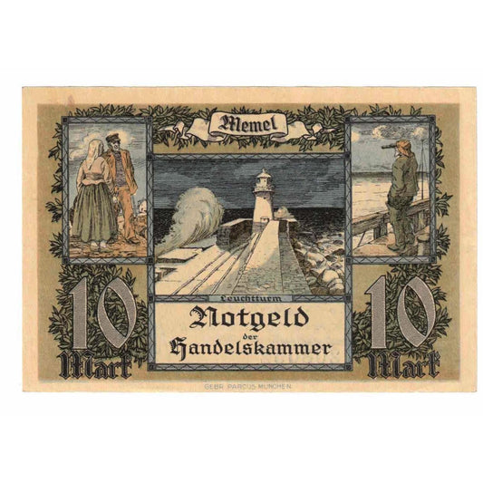 Bankovka, 
  
  memel, 
  
  10 Mark