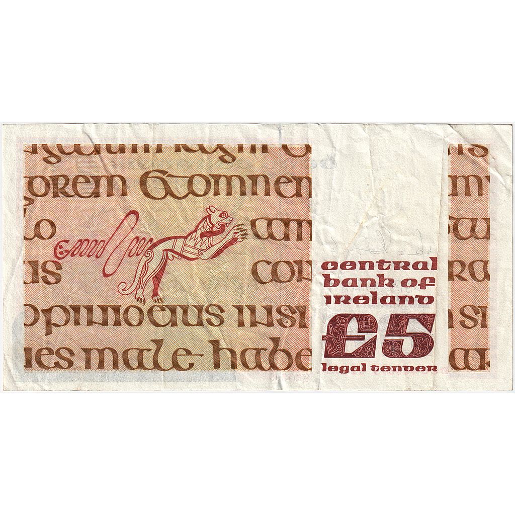 Bankovka, 
  
  Irsko – republika, 
  
  5 liber