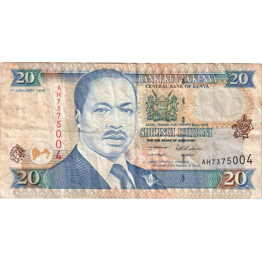 Keňa, 
  
  20 šilinků, 
  
  1996