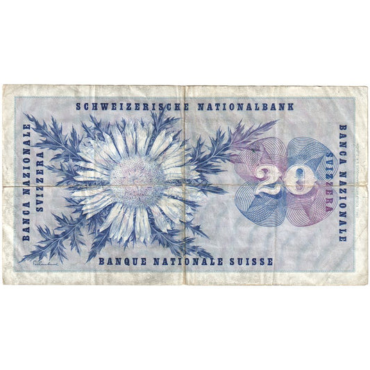 Švýcarsko, 
  
  20 Franken, 
  
  1965