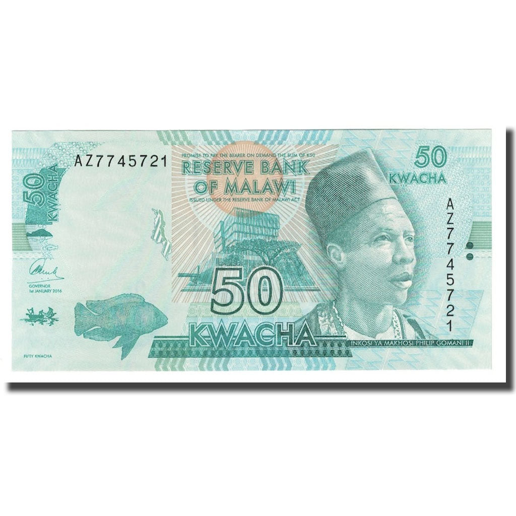Bankovka, 
  
  malawi, 
  
  50 Kwacha