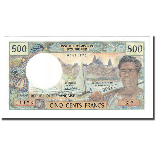 Bankovka, 
  
  Tahiti, 
  
  500 franků