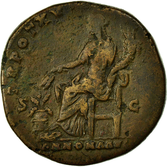 Antoninus Pius, 
  
  Sestertius, 
  
  Měď