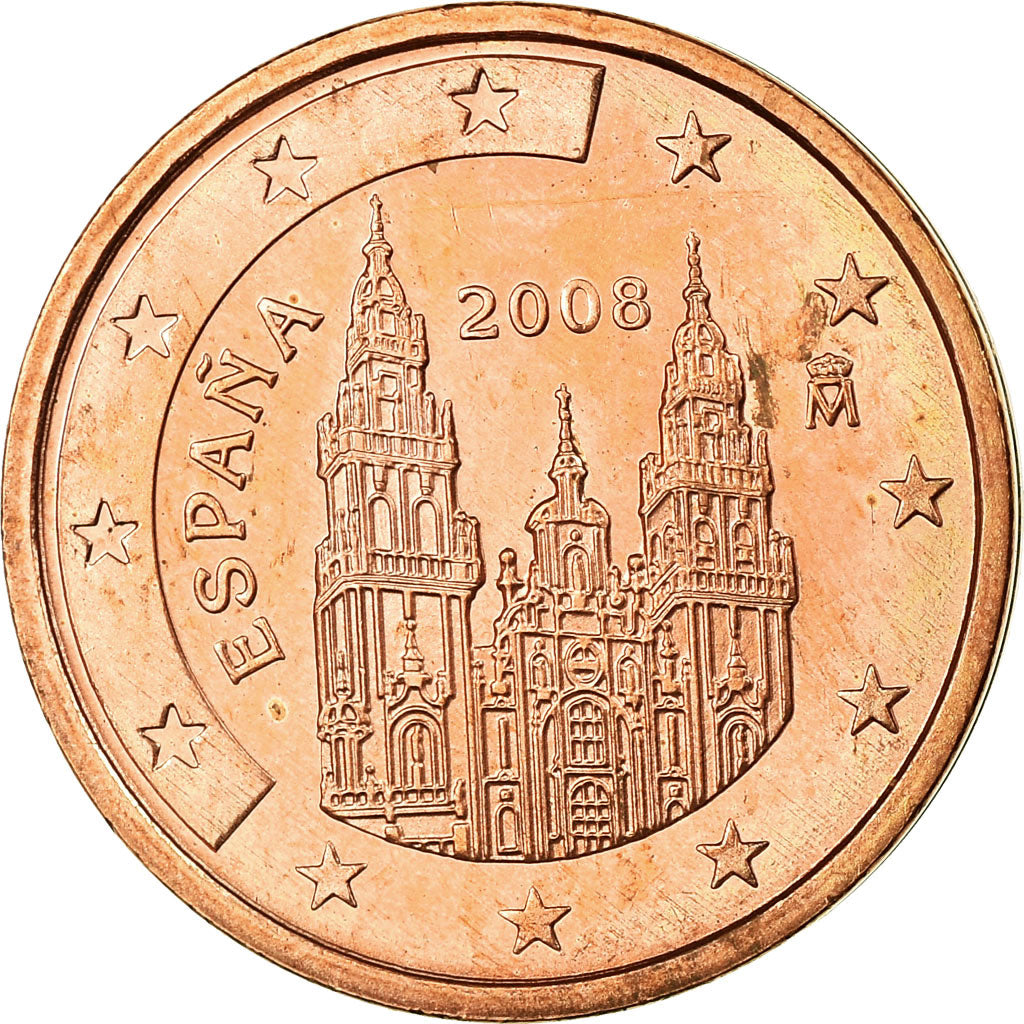 Španělsko, 
  
  2 euro centy, 
  
  2008
