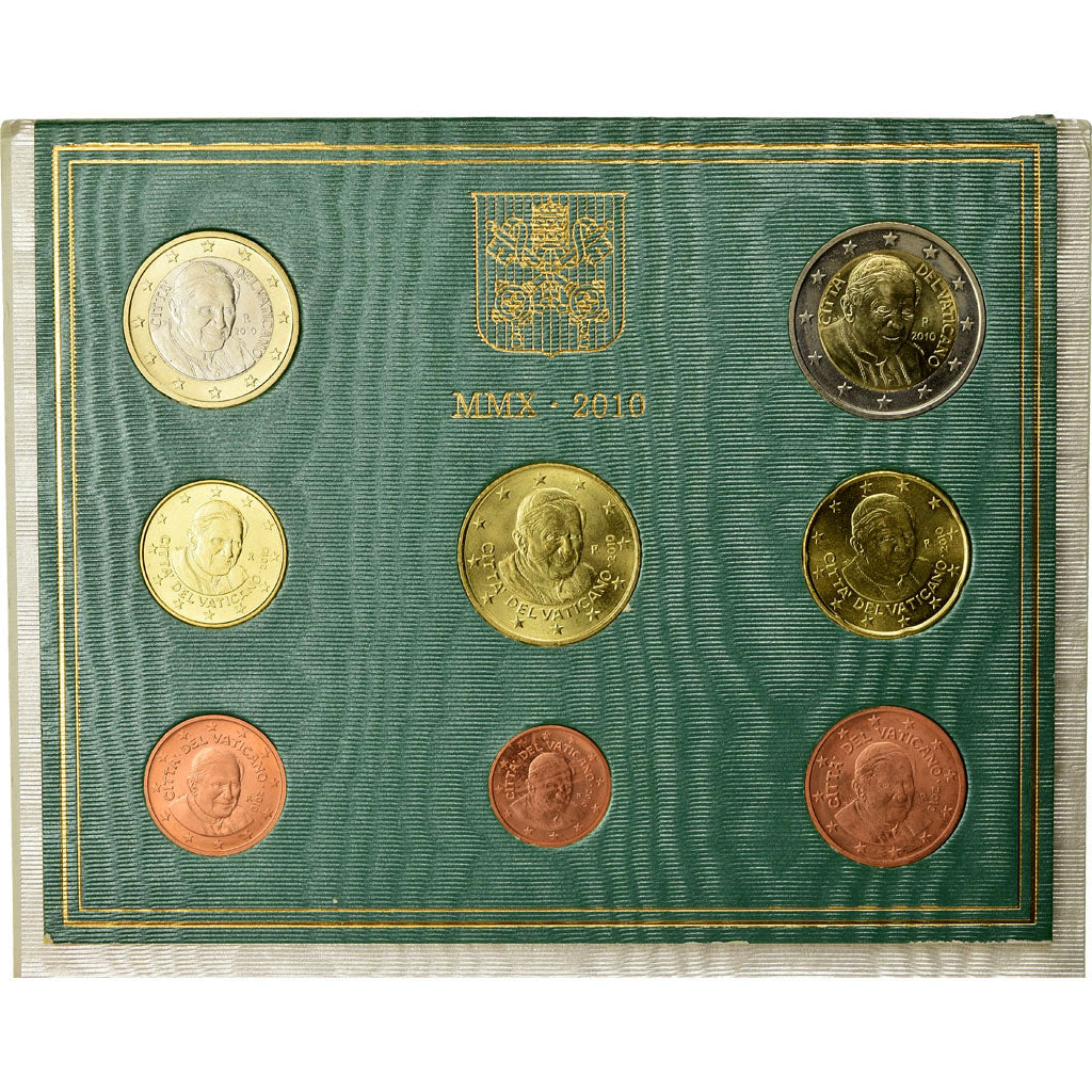 Vatikán, 
  
  1 cent až 2 eura, 
  
  2010