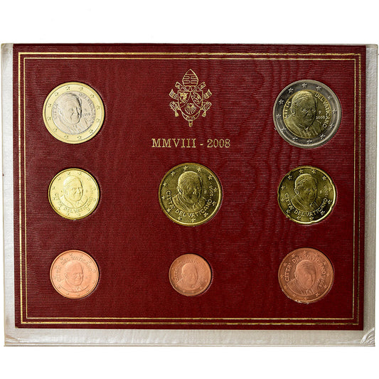 Vatikán, 
  
  1 cent až 2 eura, 
  
  2008
