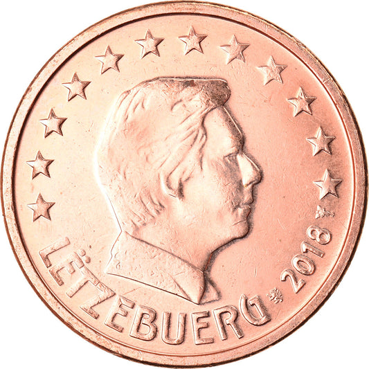 Lucembursko, 
  
  2 euro centy, 
  
  2018