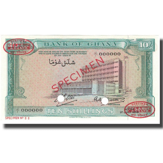 Bankovka, 
  
  Ghana, 
  
  10 šilinků