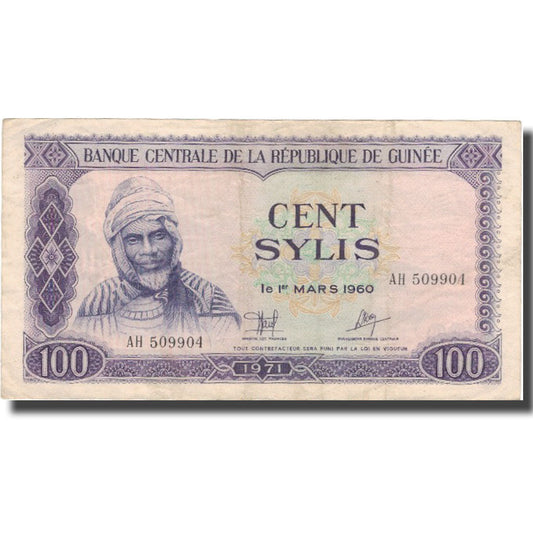 Bankovka, 
  
  Guinea, 
  
  100 Sylis