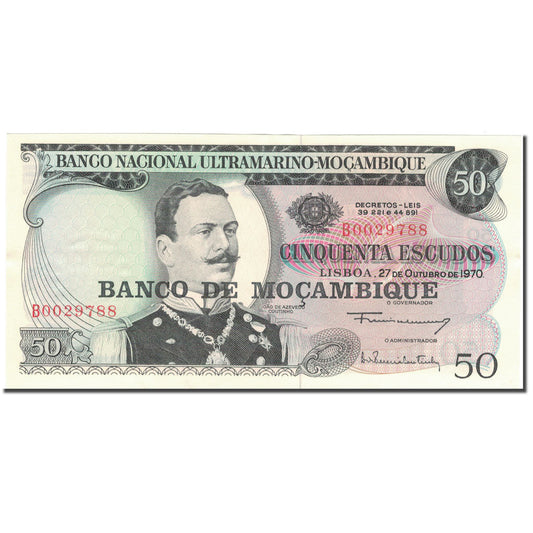 Bankovka, 
  
  Mosambik, 
  
  50 Escudos