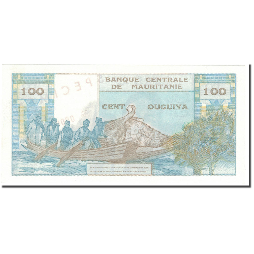 Bankovka, 
  
  Mauretánie, 
  
  100 Ouguiya