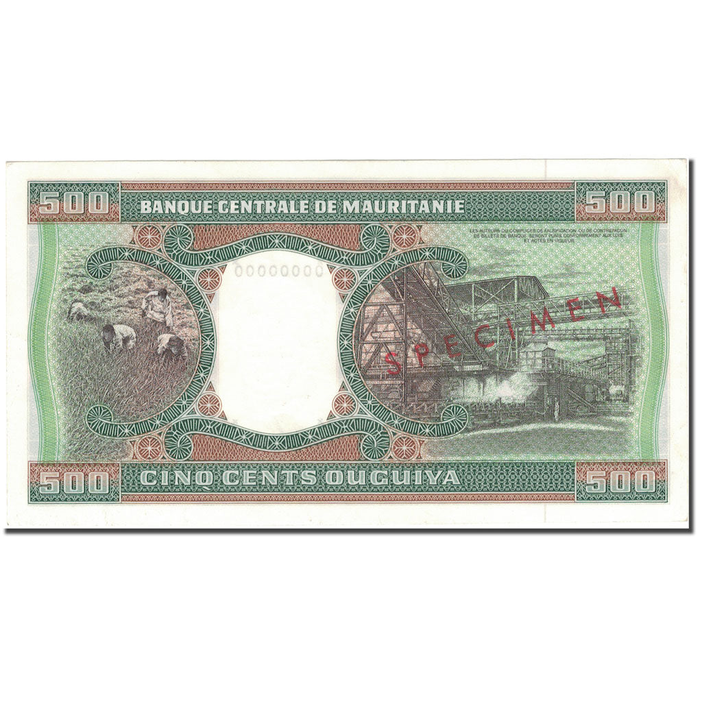 Bankovka, 
  
  Mauretánie, 
  
  500 Ouguiya