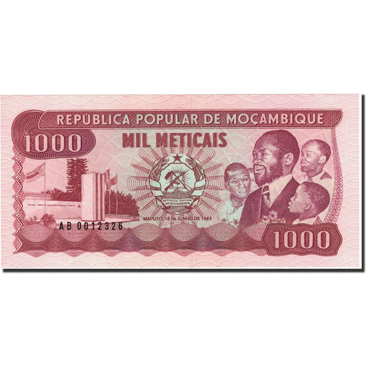 Bankovka, 
  
  Mosambik, 
  
  1000 Meticais
