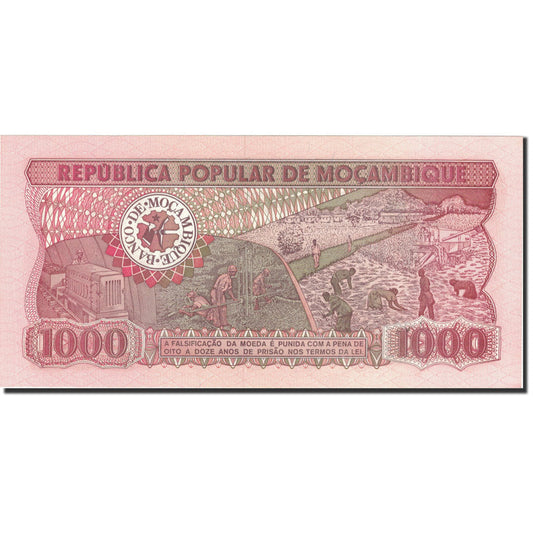 Bankovka, 
  
  Mosambik, 
  
  1000 Meticais