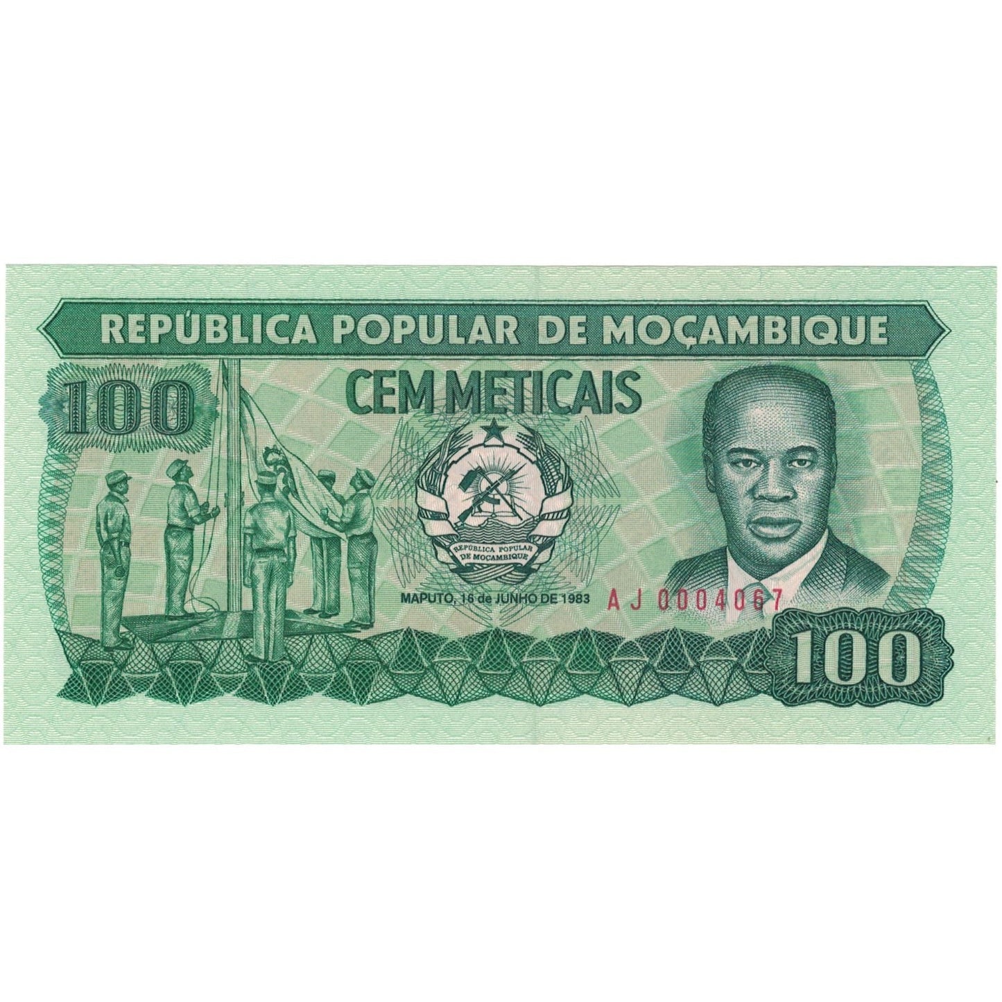 Bankovka, 
  
  Mosambik, 
  
  100 Meticais