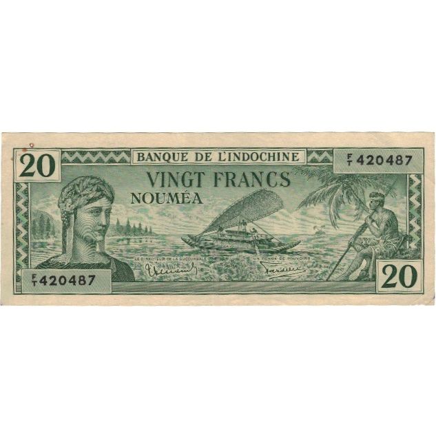 Bankovka, 
  
  Nová Kaledonie, 
  
  20 franků